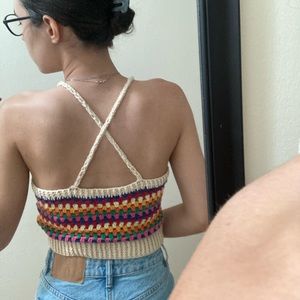 Darah Dahl colorful crotchet like fun summer size small tank top